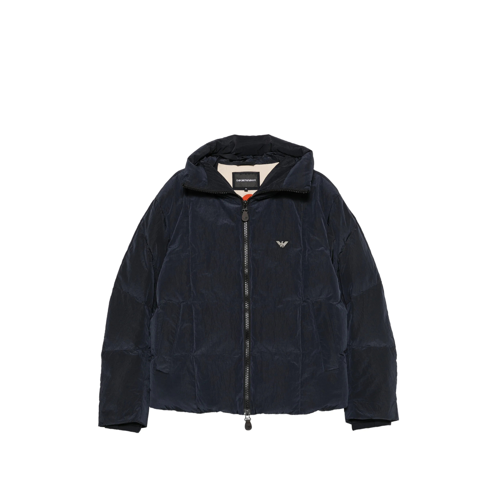Emporio Armani Logo-Plaque Hooded Jacket