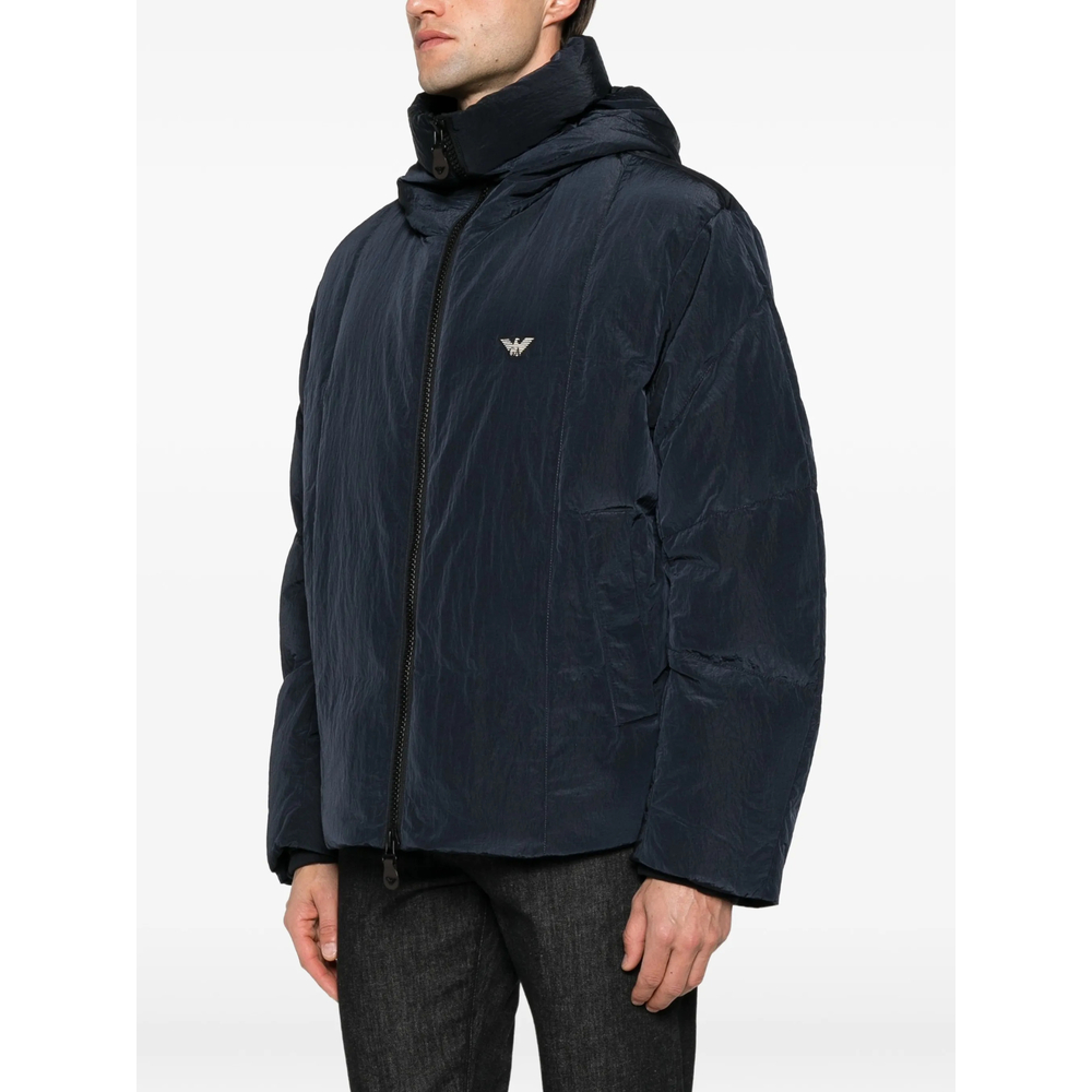 Emporio Armani Logo-Plaque Hooded Jacket