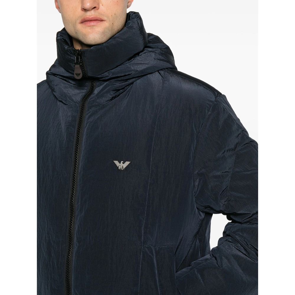 Emporio Armani Logo-Plaque Hooded Jacket