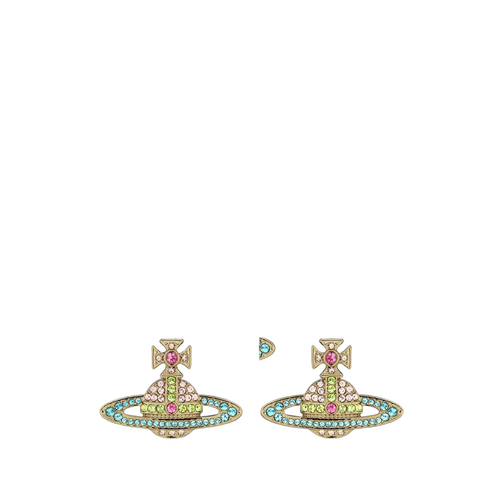 Vivienne Westwood Kika Crystal-embellished Orb Earrings In Gold/pink