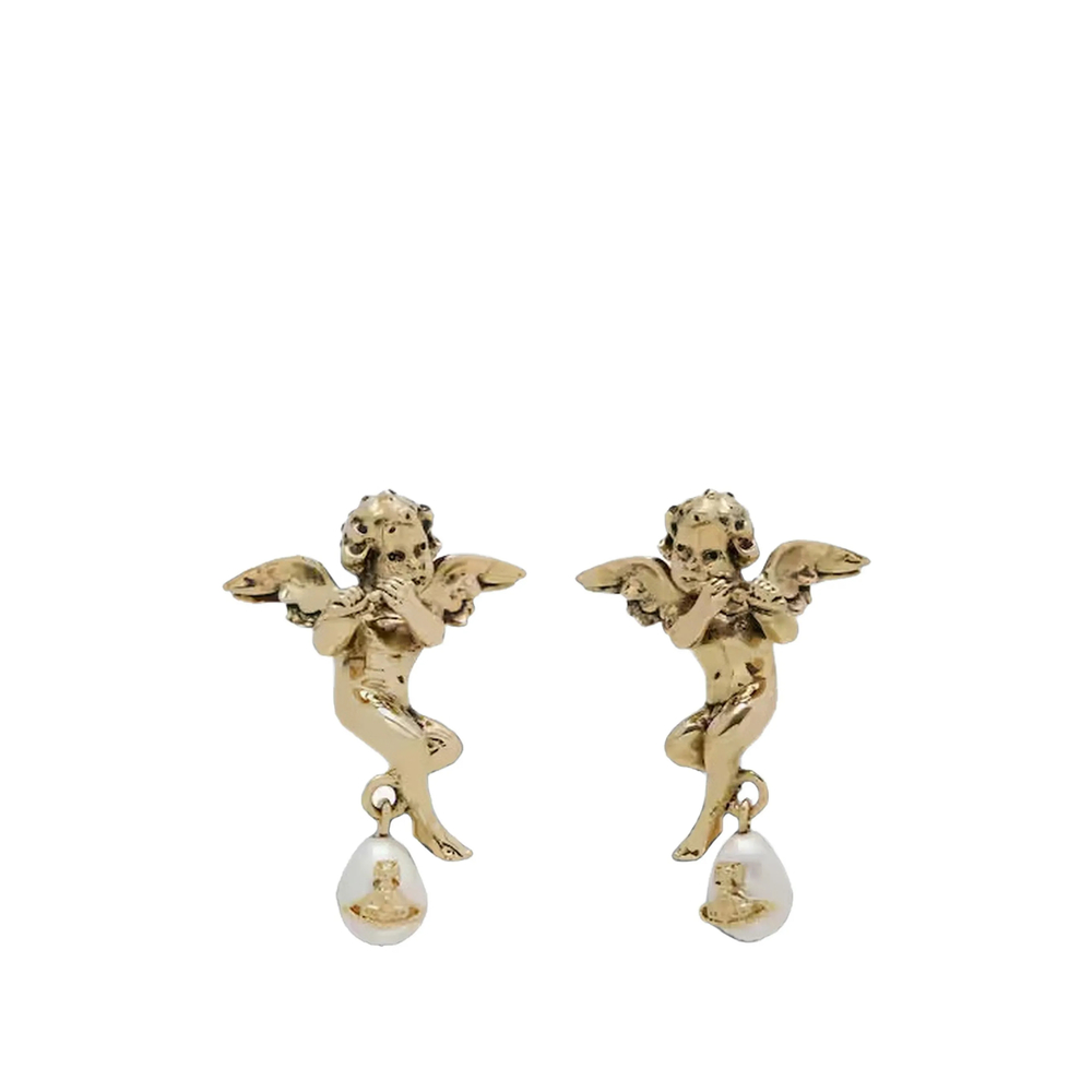 Vivienne Westwood Putti Pearl-drop Earrings In Gold/neutrals