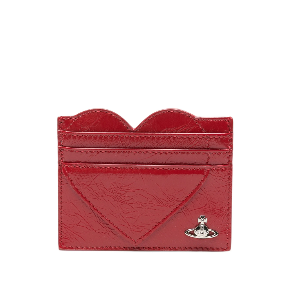 Vivienne Westwood Heart-shaped Orb Card Holder In Red