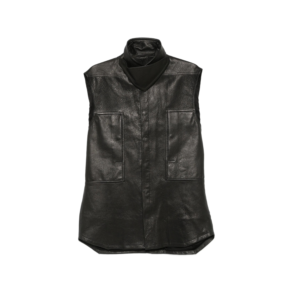 Rick Owens Leather High-neck Shirt Jacket