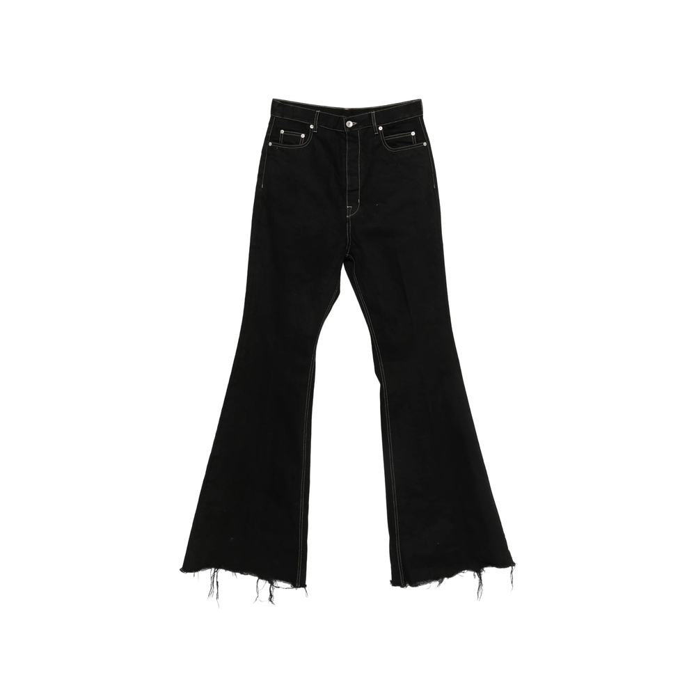 Rick Owens Bloan Contrast-stitch Raw-hem Bootcut Jeans