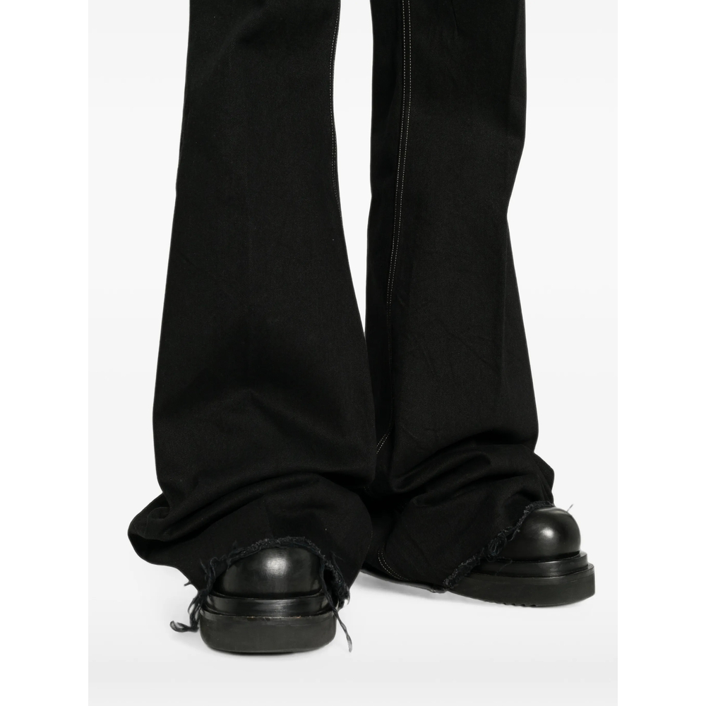 Bloan Contrast-Stitch Raw-Hem Bootcut Jeans