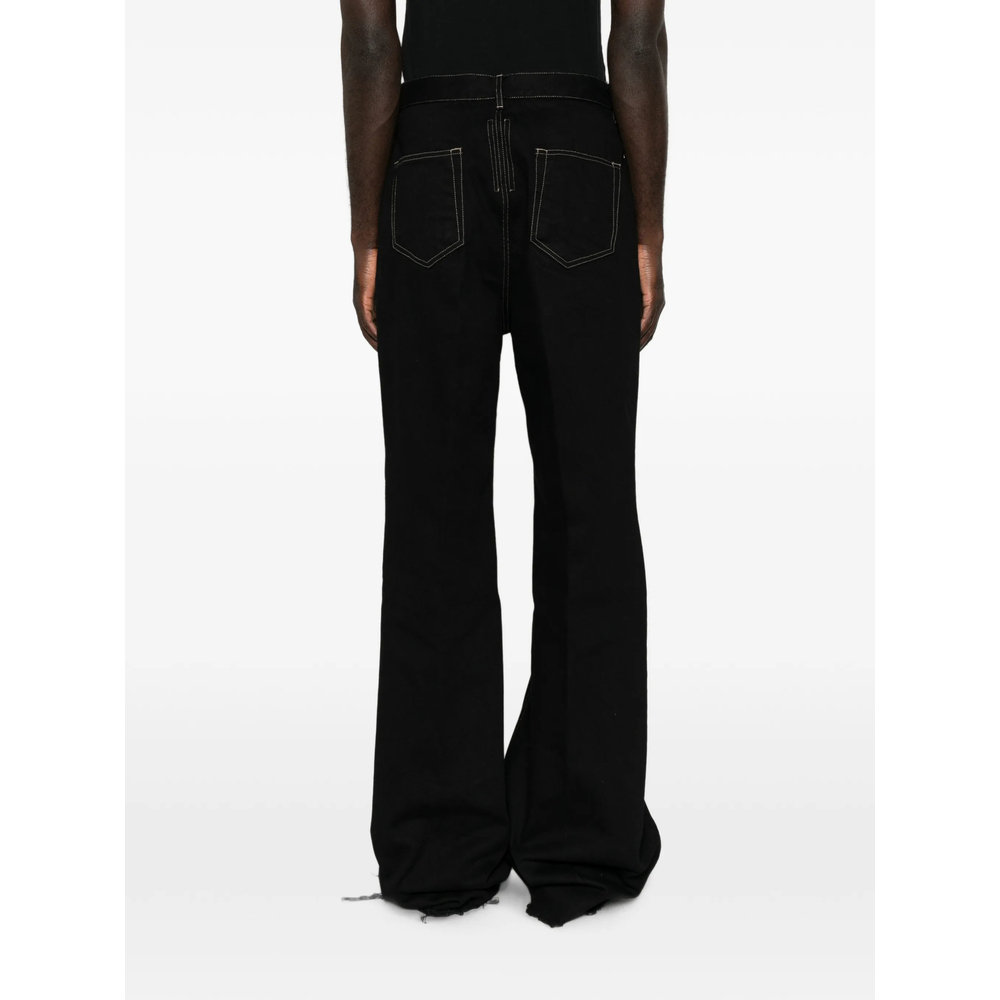 Bloan Contrast-Stitch Raw-Hem Bootcut Jeans