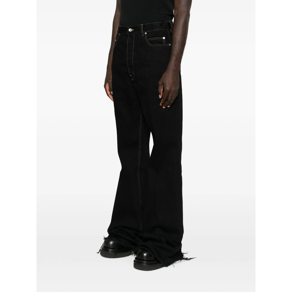 Bloan Contrast-Stitch Raw-Hem Bootcut Jeans