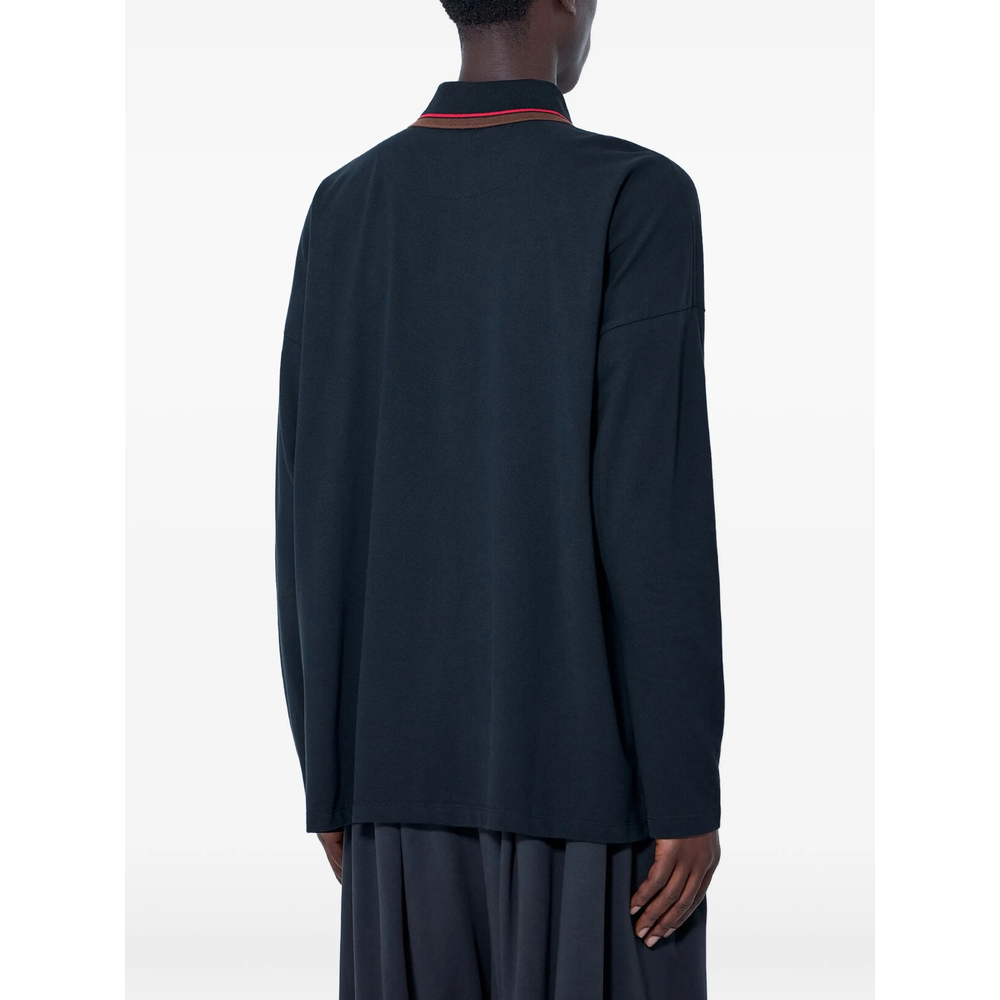 Embroidered Long-Sleeve Polo Shirt