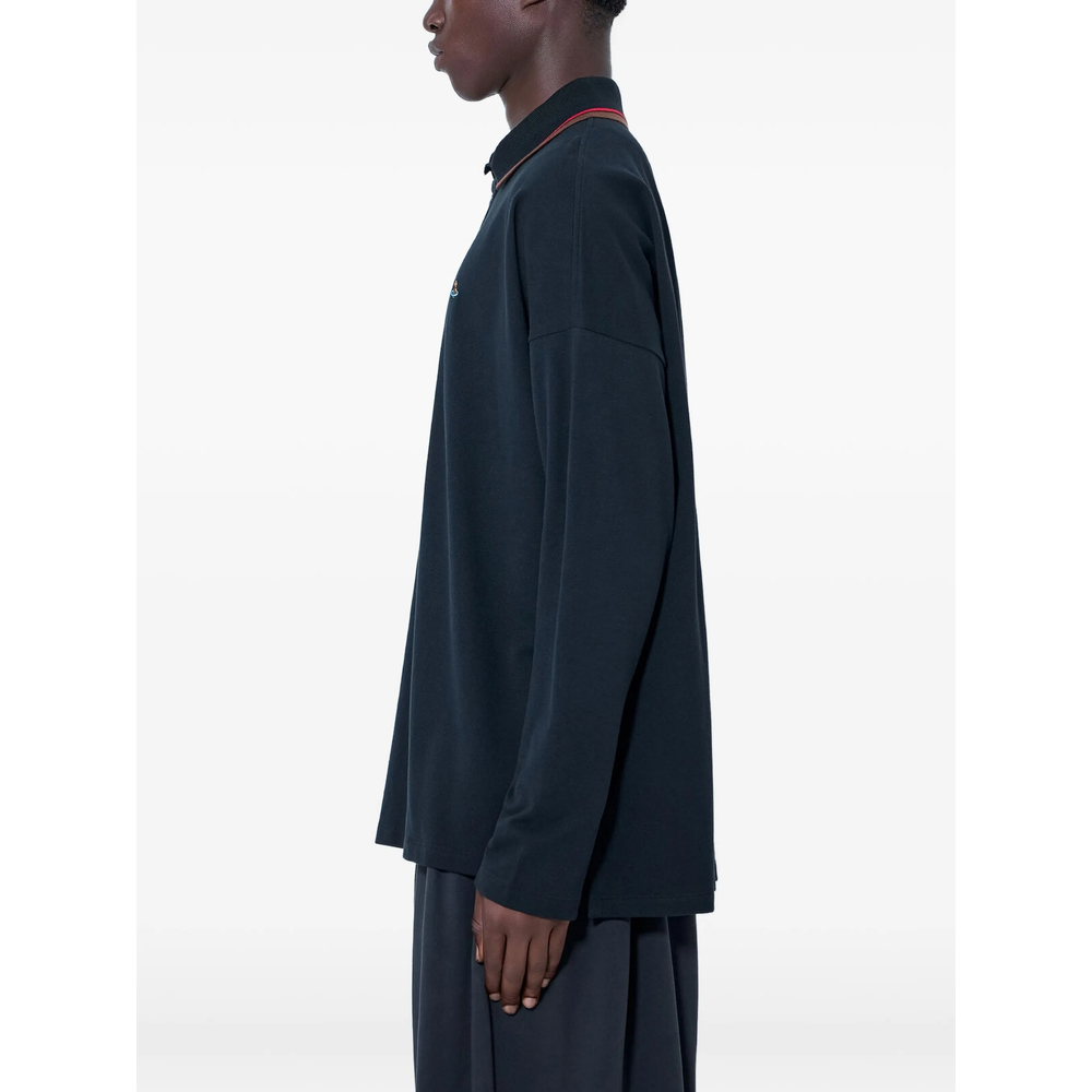 Embroidered Long-Sleeve Polo Shirt
