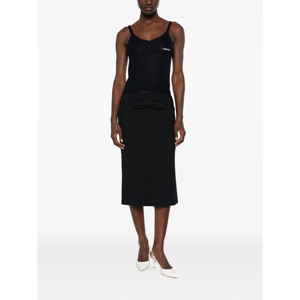 Shushu/Tong Ribbed Logo-Embroidered Top