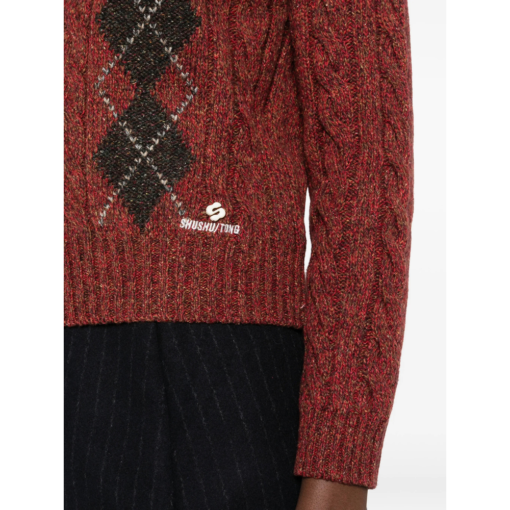 Shushu/Tong Argyle Cable-Knit Sweater