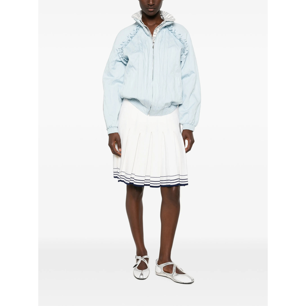 Shushu/Tong Pleated Striped-Trim Mini