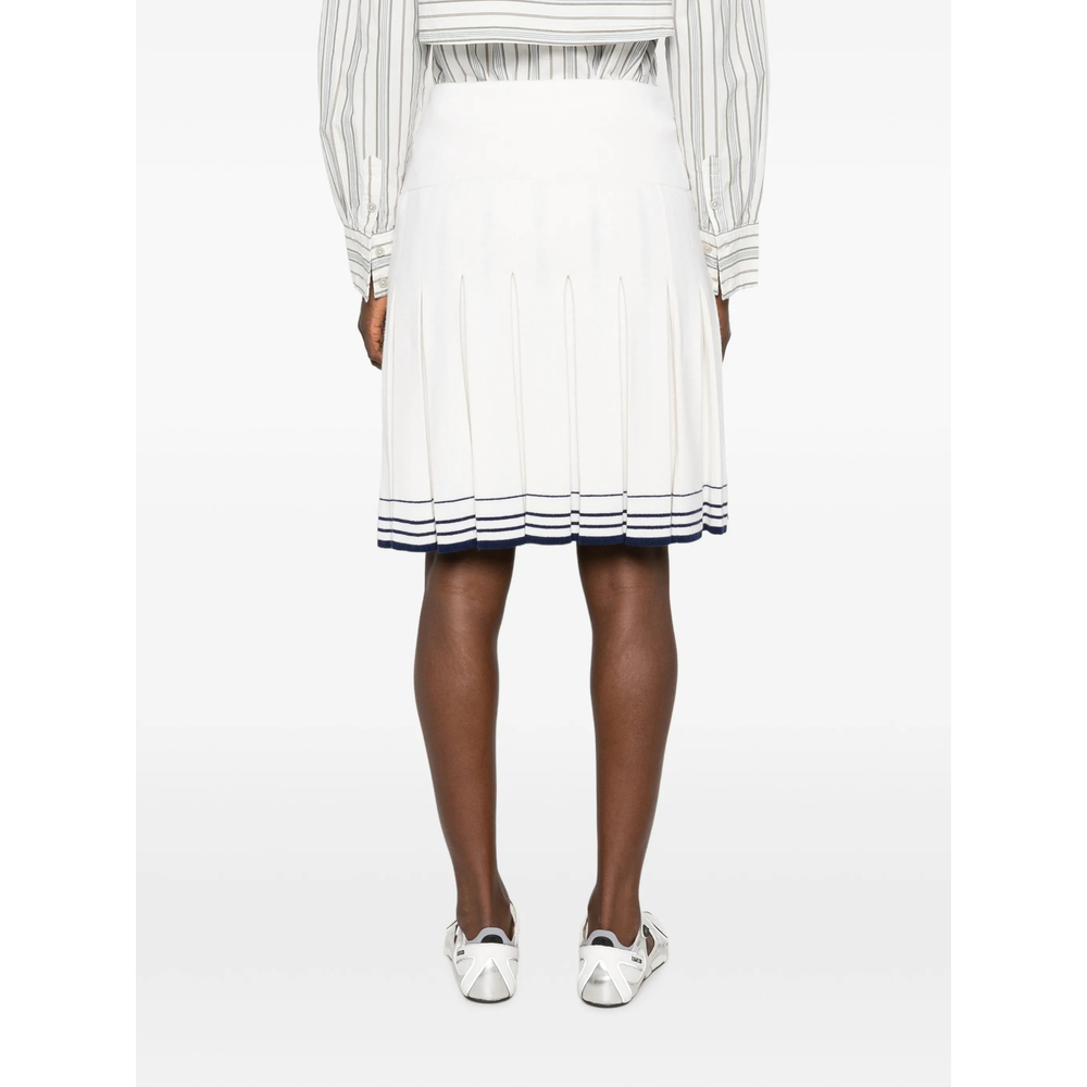 Shushu/Tong Pleated Striped-Trim Mini