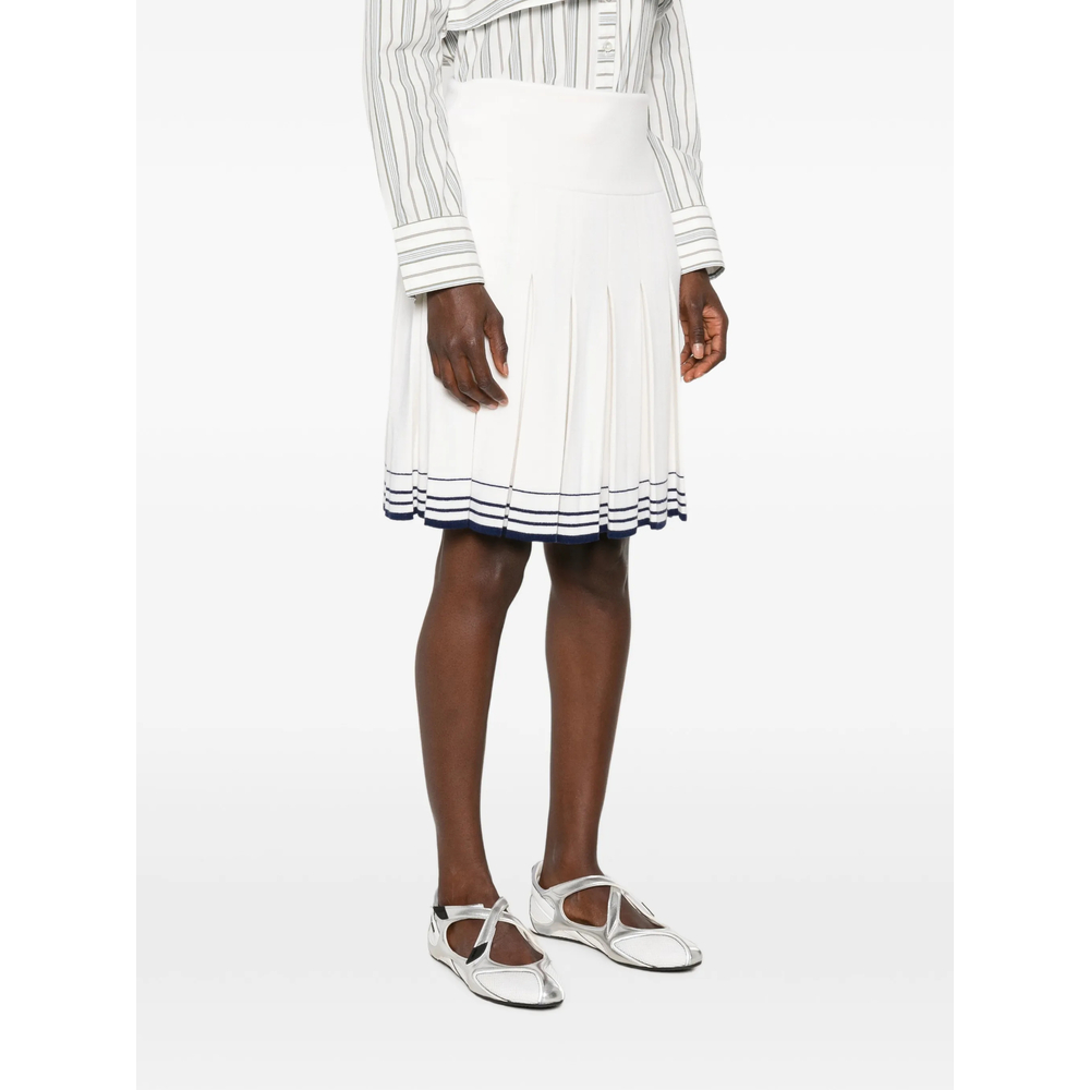 Shushu/Tong Pleated Striped-Trim Mini