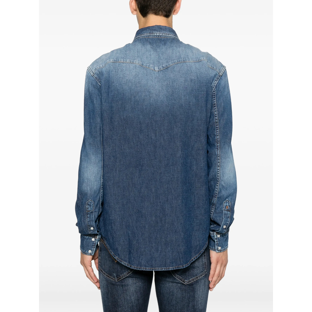 Faded-Effect Western-Yoke Shirt