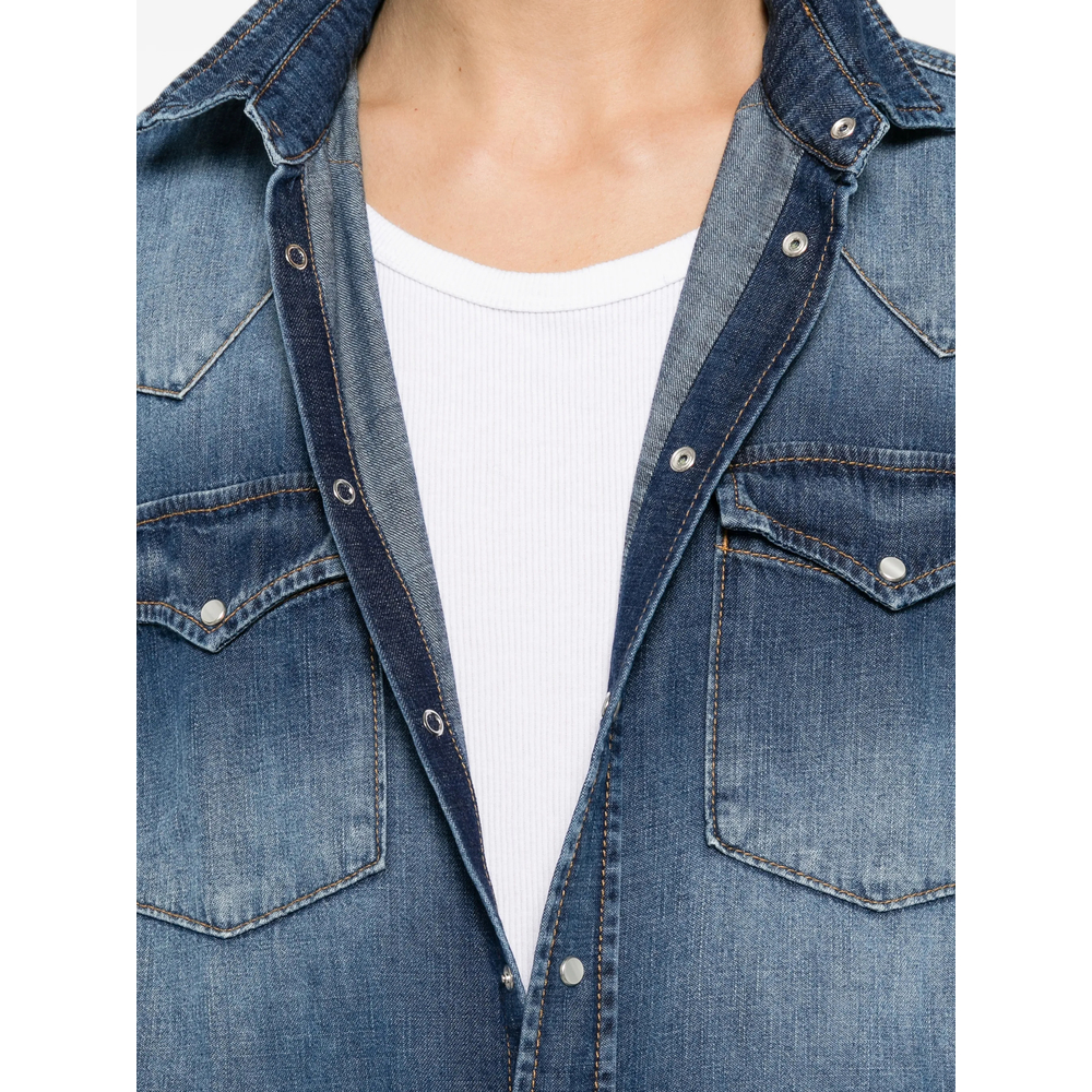 Faded-Effect Western-Yoke Shirt