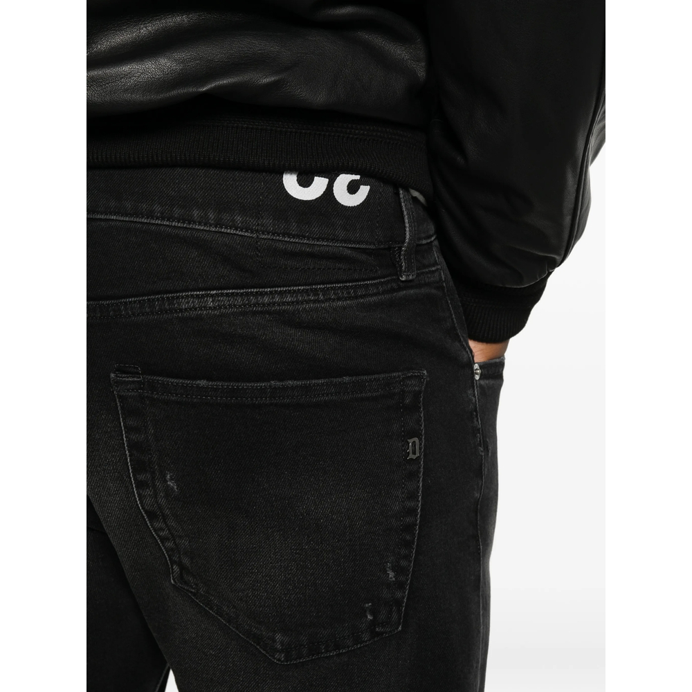 Distressed Logo-Patch Jeans