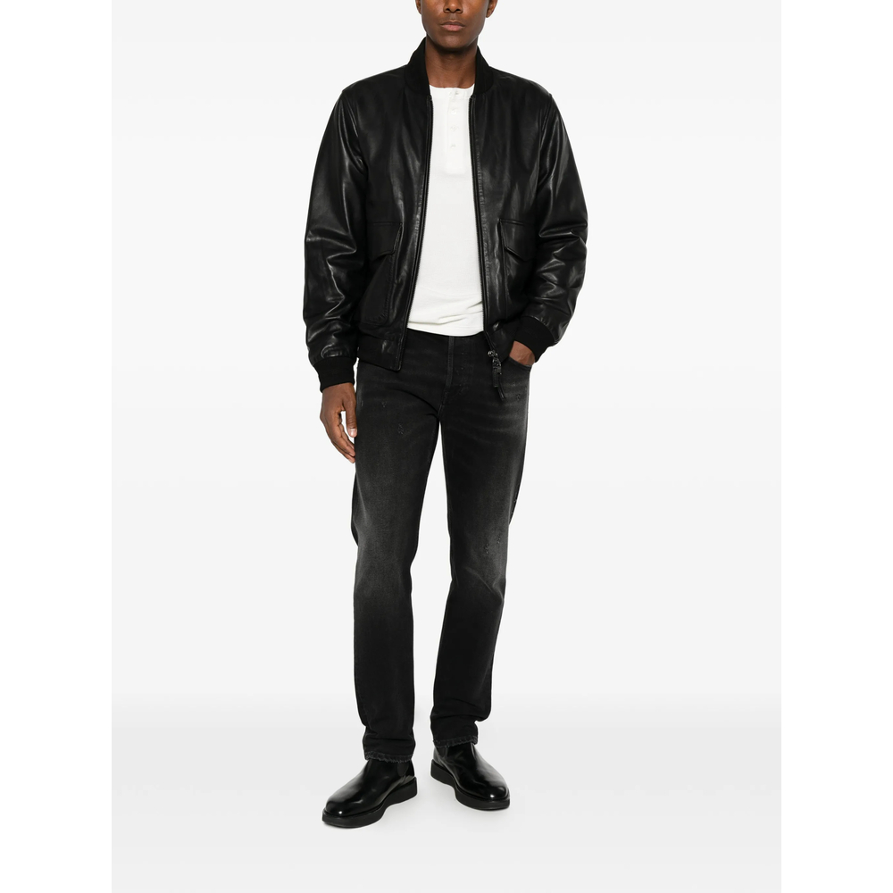 Distressed Logo-Patch Jeans