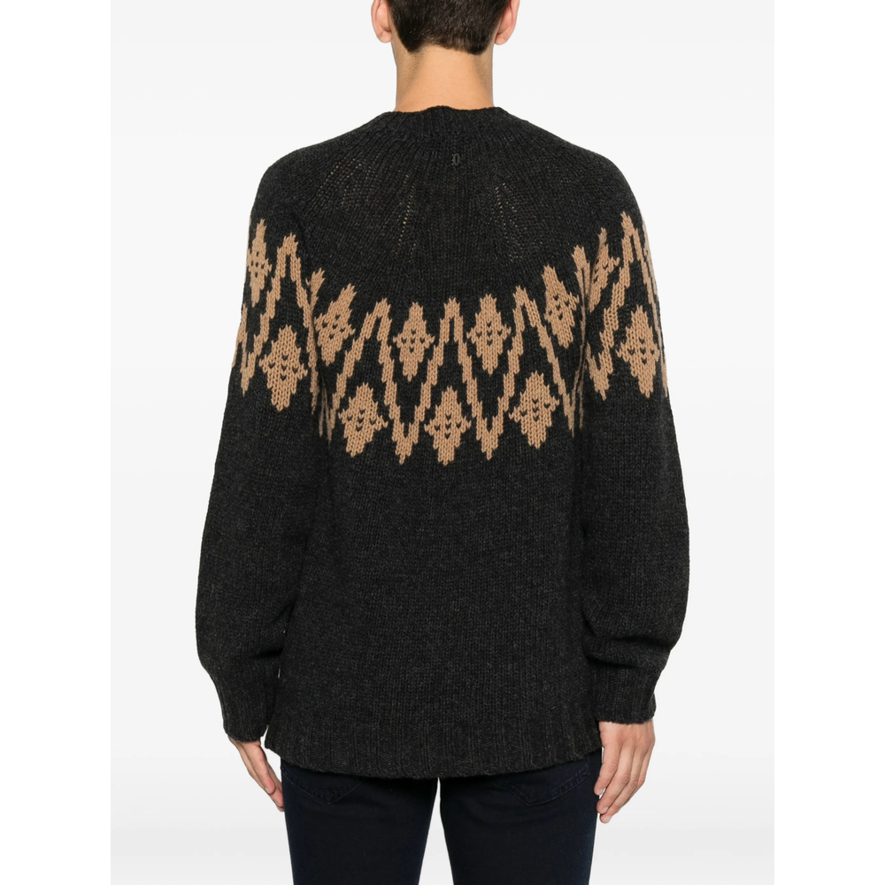 Intarsia-Knit Raglan-Sleeve Sweater
