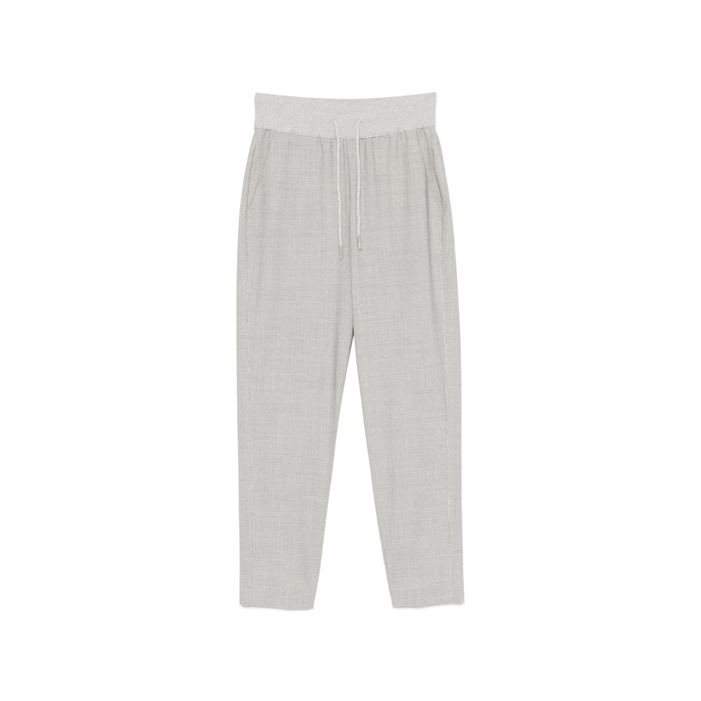 Panicale Drawstring Straight-leg Trousers In Grey