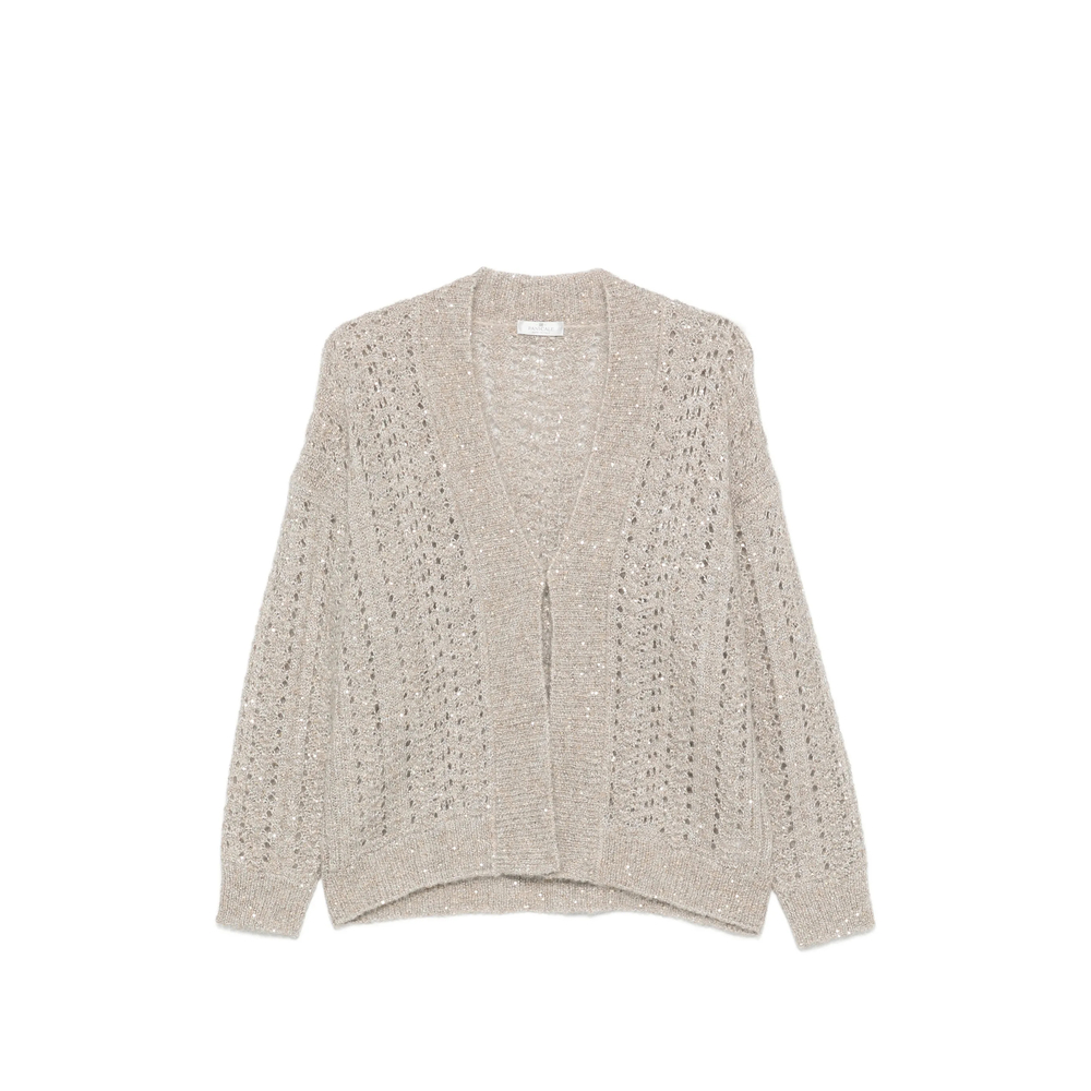 Panicale Cashmere Sequin-embellished Open-knit Cardigan