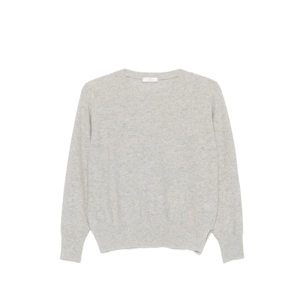 Panicale Cashmere Sequin-embellished Side-slit Sweater