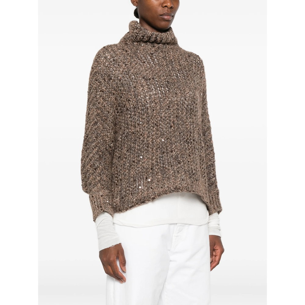 Sequin-Embellished Roll-Neck Sweater