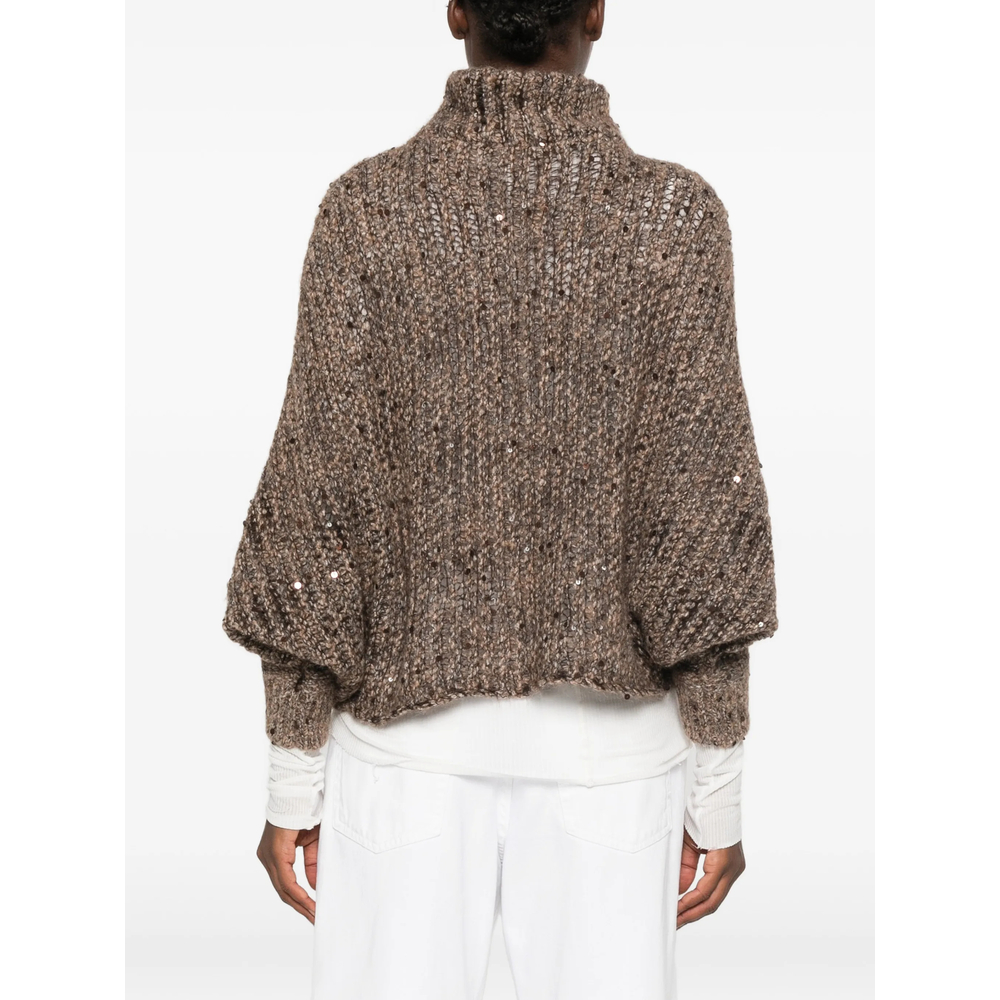 Sequin-Embellished Roll-Neck Sweater