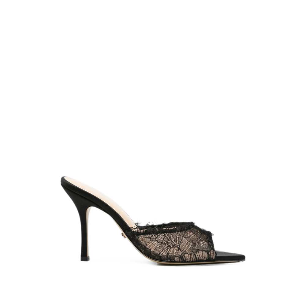Mach & Mach Devon Chantilly Lace Mules