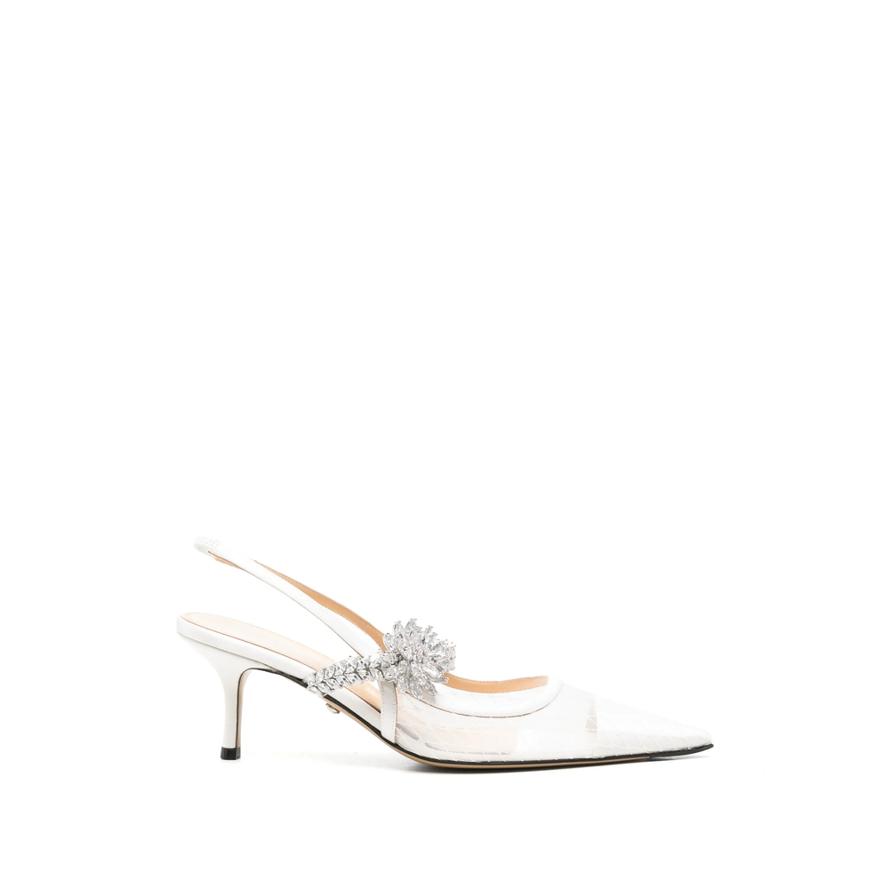 Mach & Mach Crystal-embellished Mesh Pumps