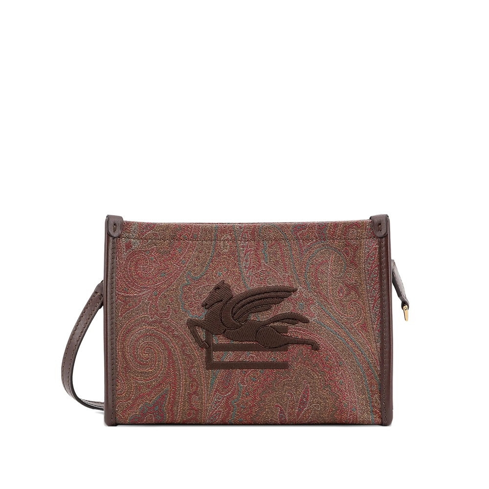 Etro Arnica Pouch With Pegaso Detail In Red