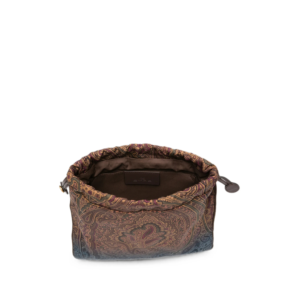 Paisley-Print Drawstring Tote Bag