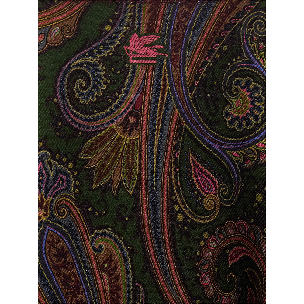 Reversible Wool Cape With Degradé Paisley Motif