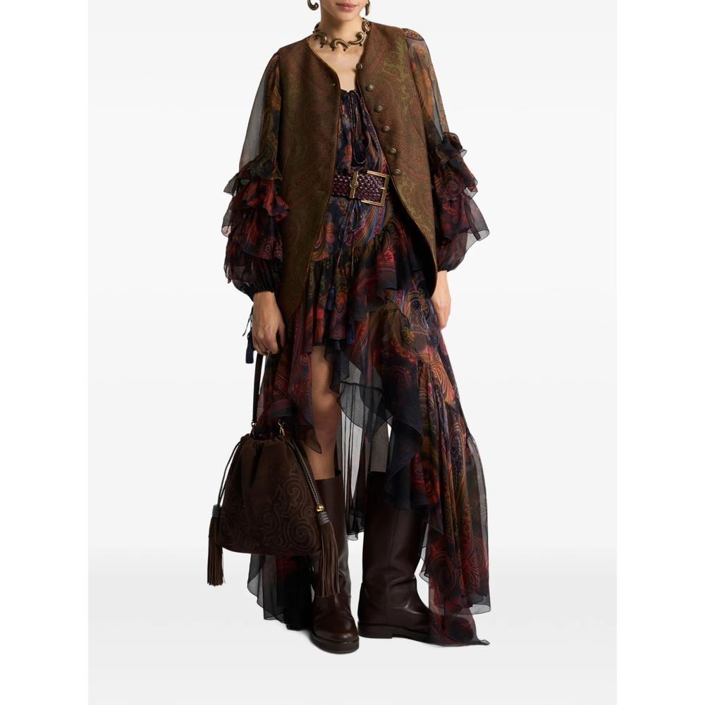 Wool-Blend Jacquard Waistcoat With Paisley Motif