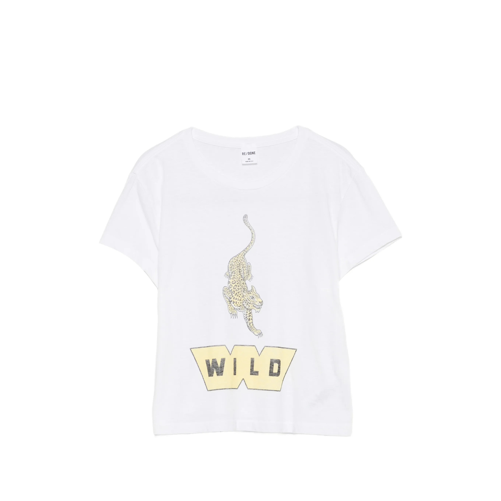 Re/done Leopard-print Graphic-print T-shirt