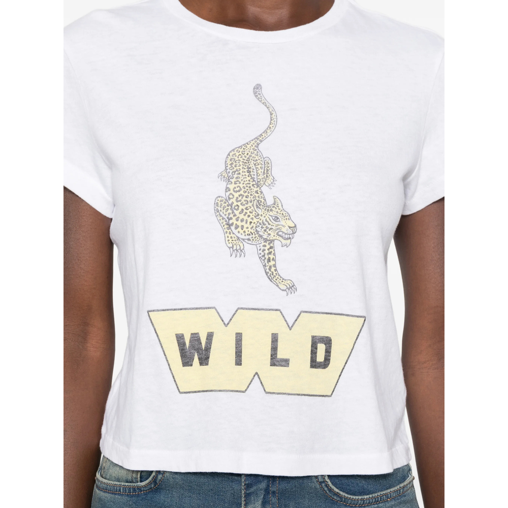 Re/Done Leopard-Print Graphic-Print T-Shirt