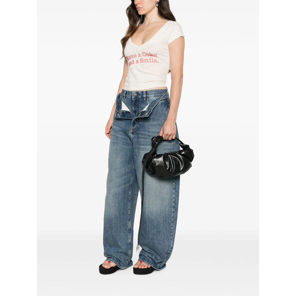 Re/Done X Coca Cola Slogan-Print V-Neck T-Shirt