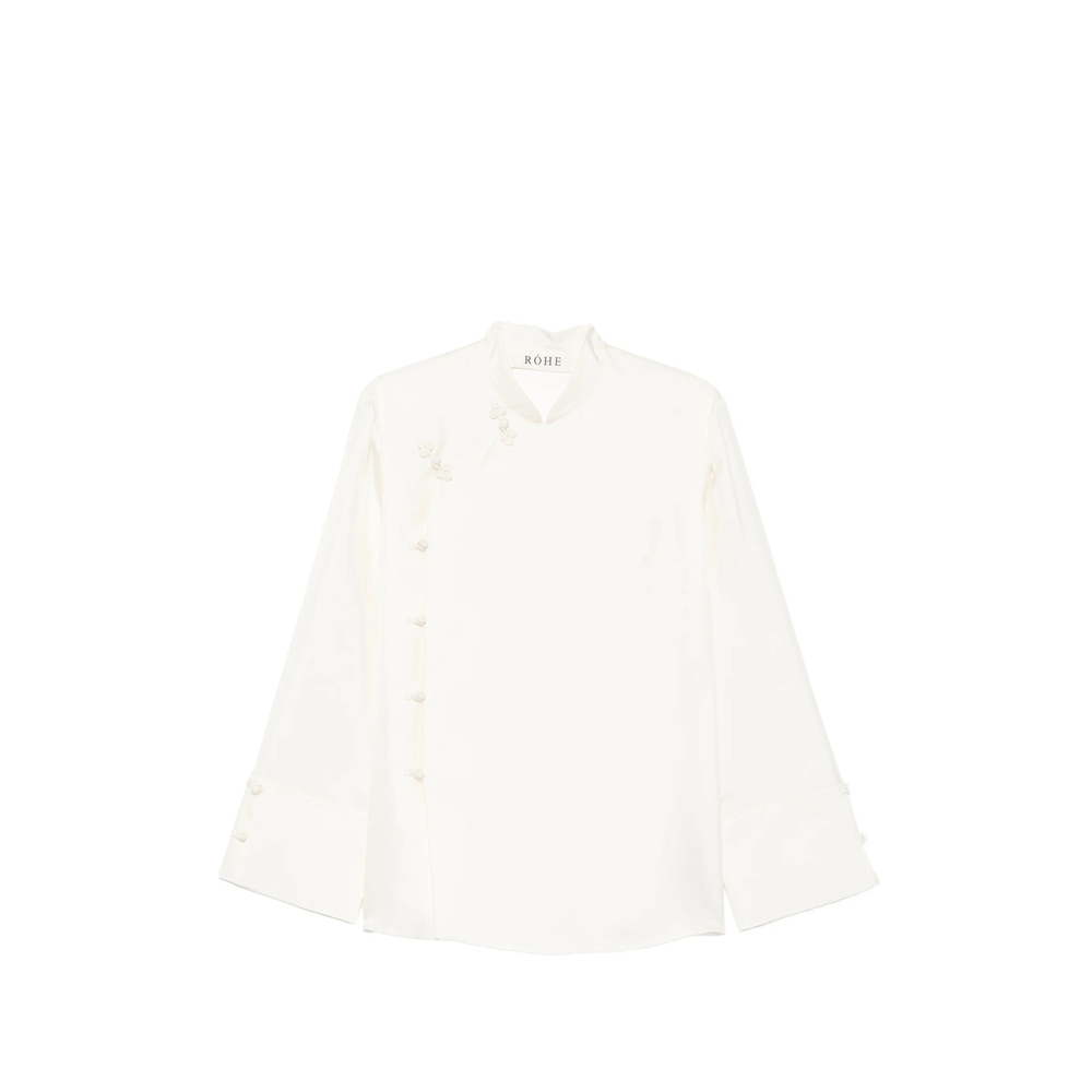 Róhe Frog-Fastening Wide-Cuff Blouse