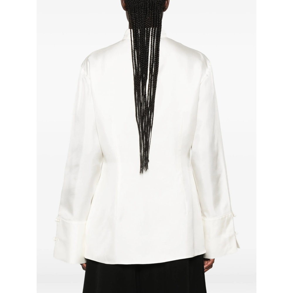 Róhe Frog-Fastening Wide-Cuff Blouse