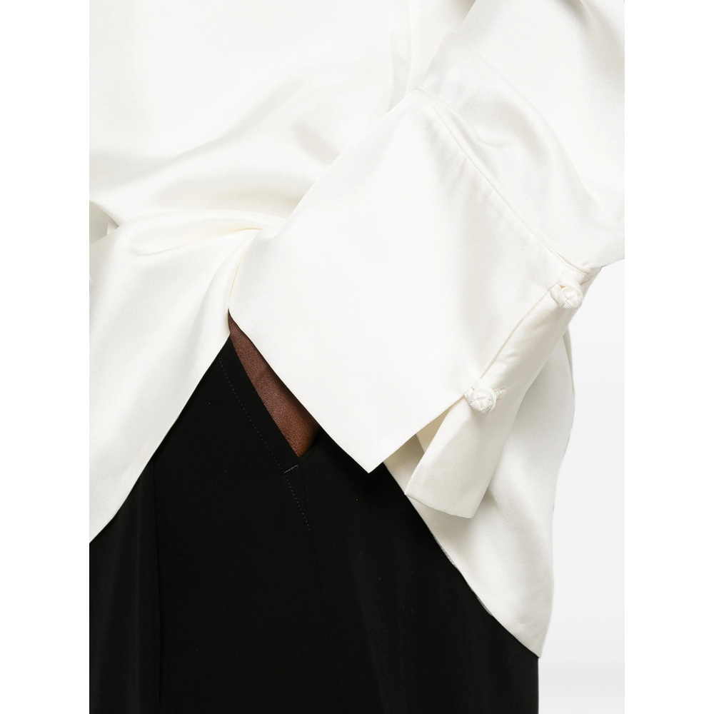 Róhe Frog-Fastening Wide-Cuff Blouse
