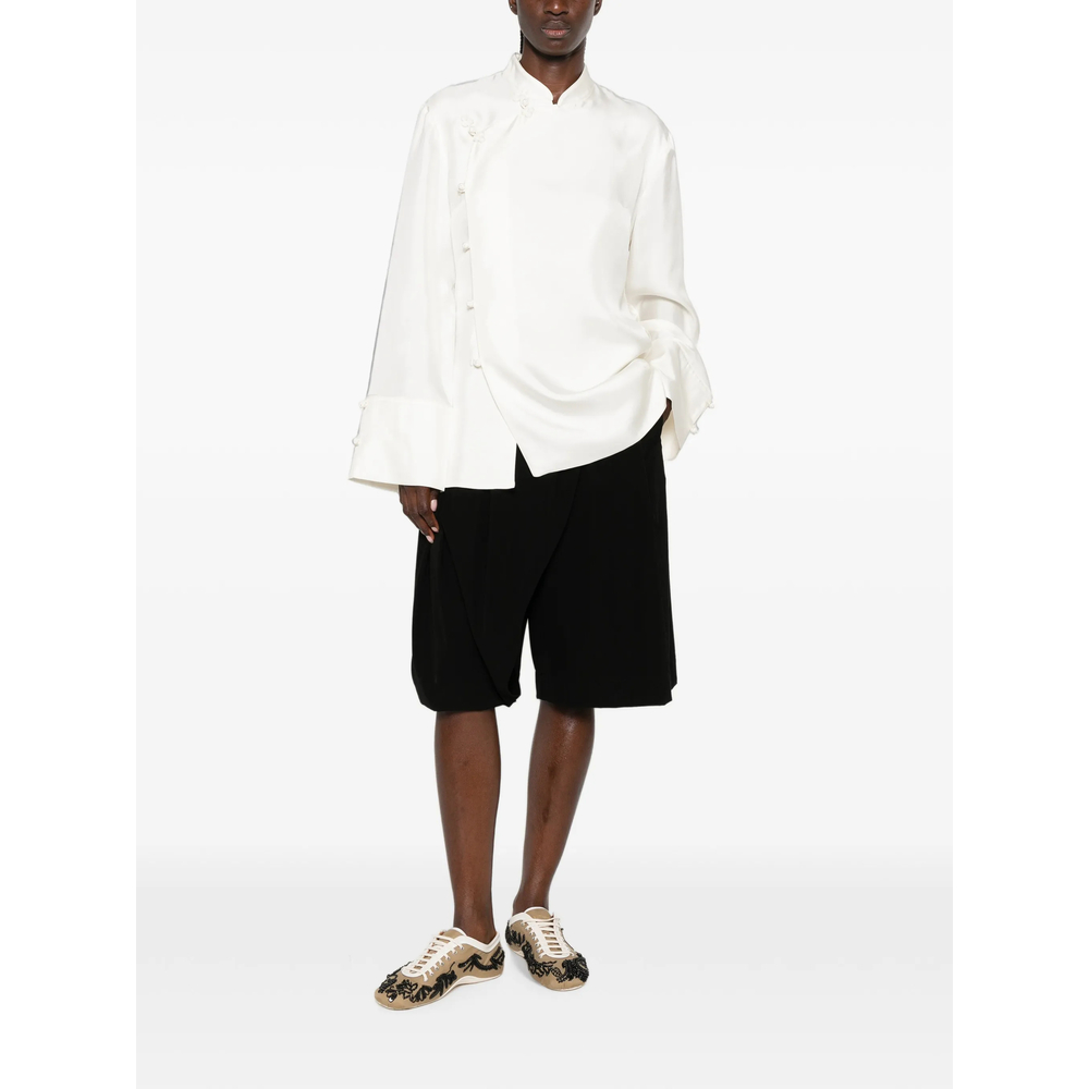 Róhe Frog-Fastening Wide-Cuff Blouse