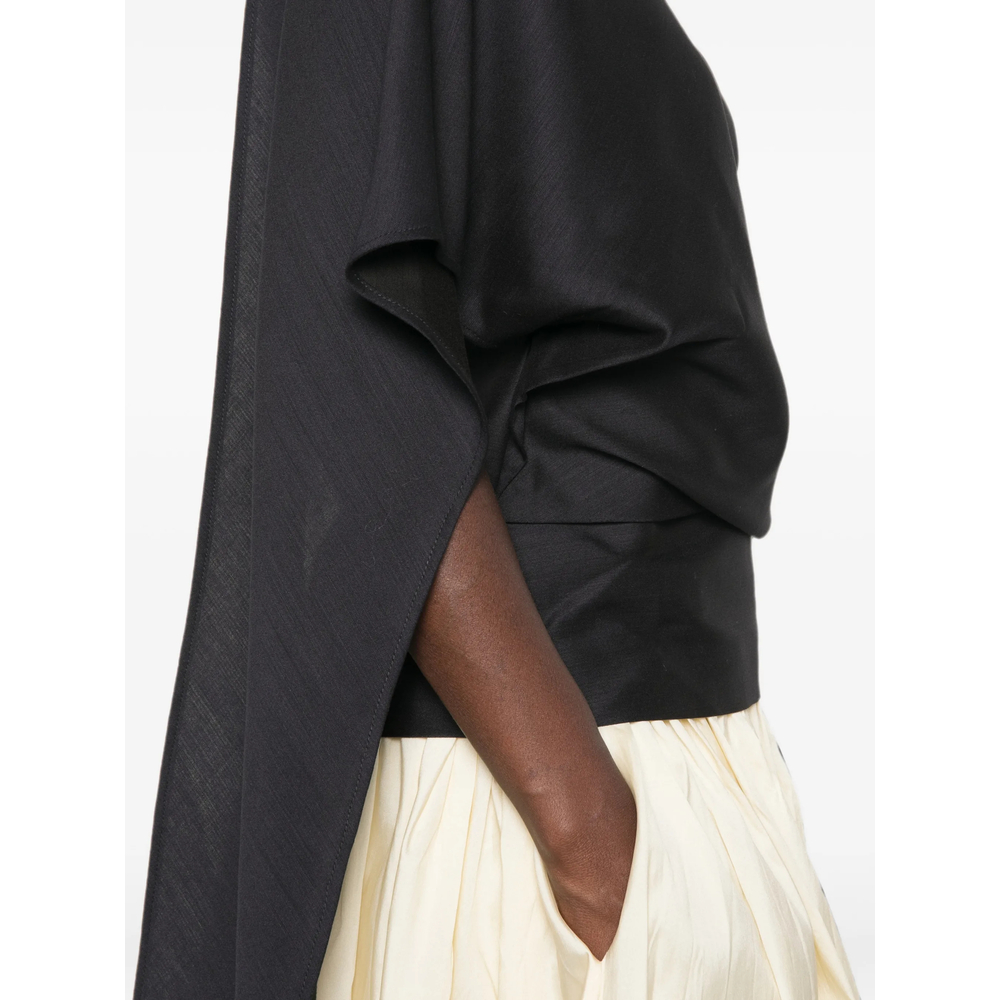Róhe One-Shoulder Scarf-Detail Top