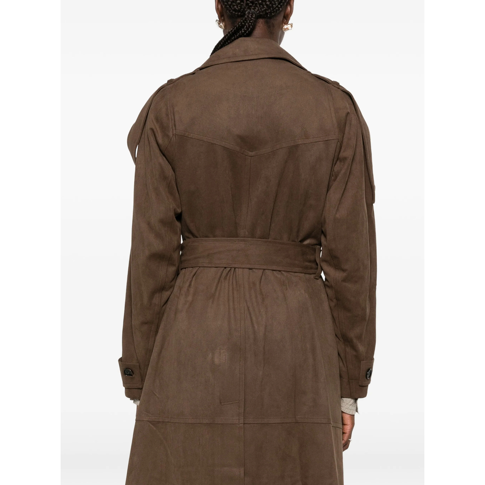 Belted Faux-Suede Coat
