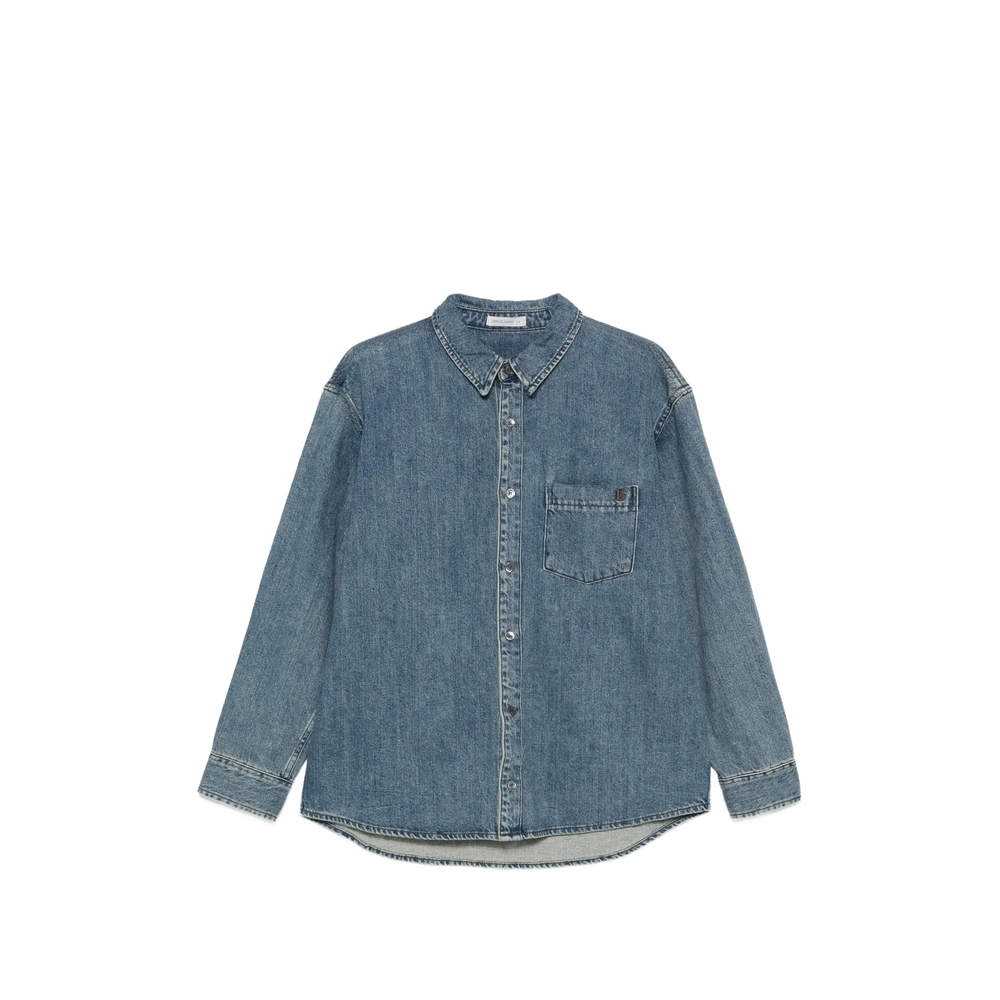 Faded-Effect Denim Shirt