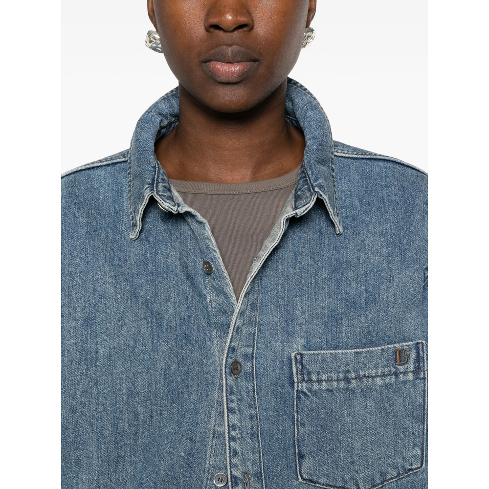 Faded-Effect Denim Shirt