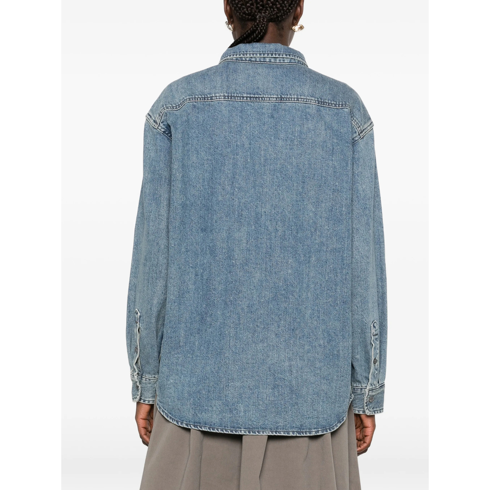 Faded-Effect Denim Shirt