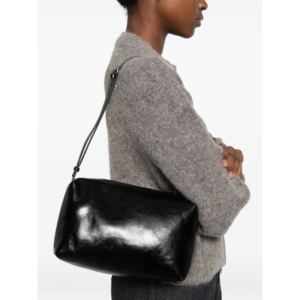 Glossy-Finish Shoulder Bag