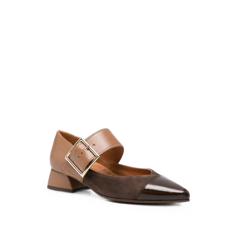 Hebas Buckle-Strap Pointed-Toe Pumps