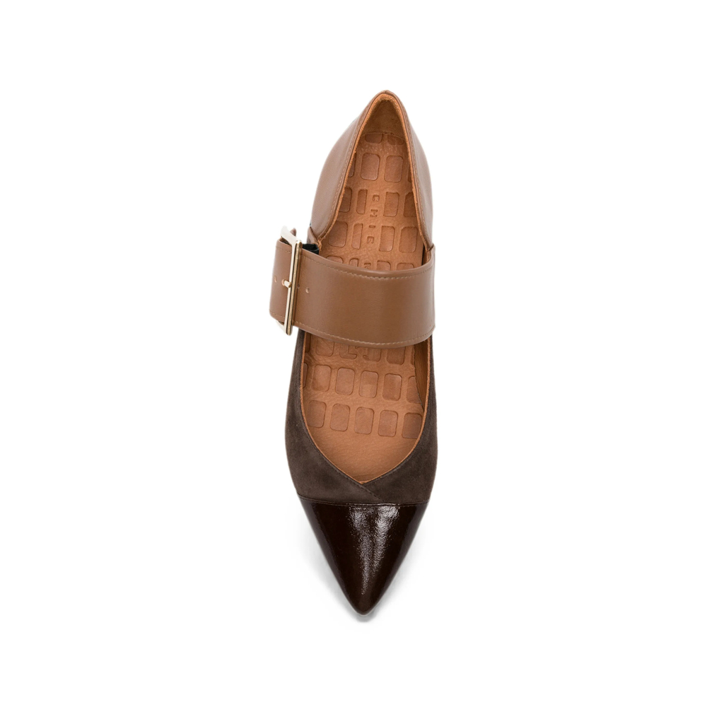 Hebas Buckle-Strap Pointed-Toe Pumps