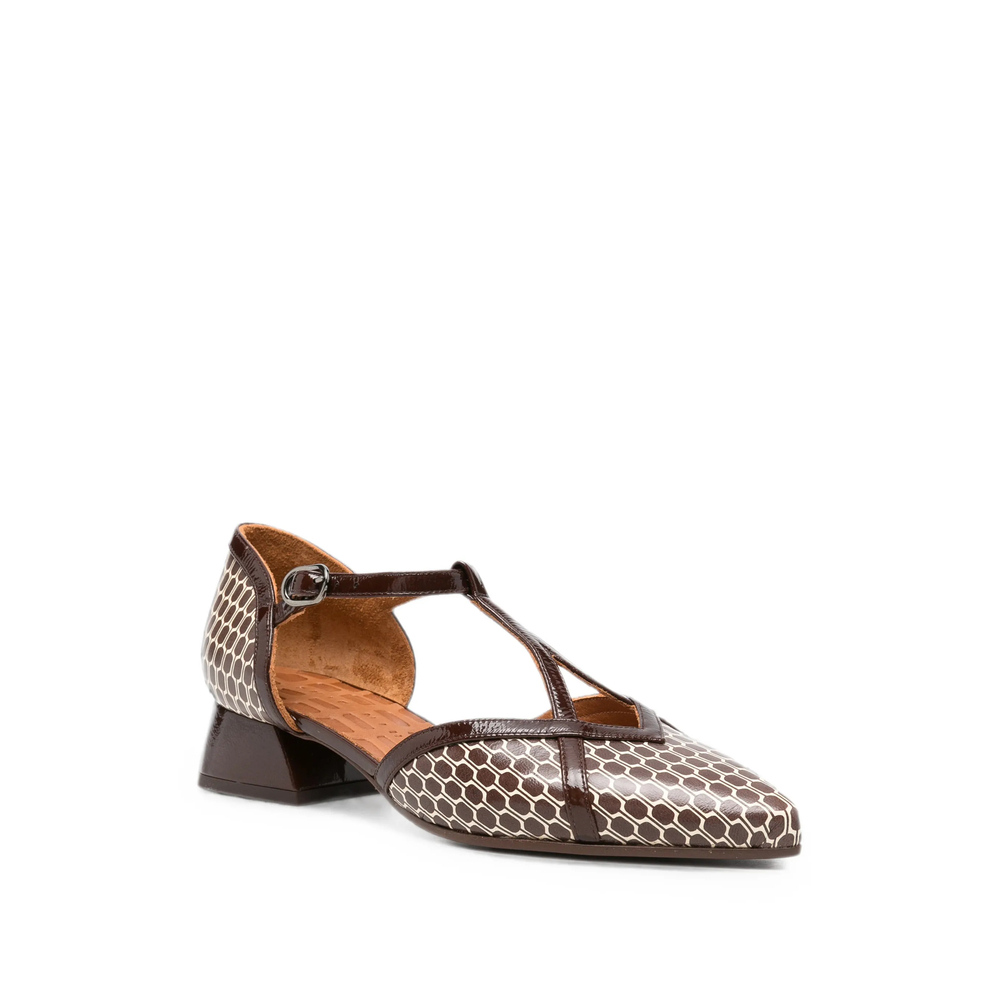 Hidrow Geometric-Print T-Bar Pumps